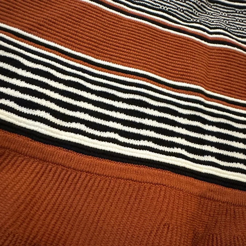 Sandro Paris Striped Ribbed Mini Skirt